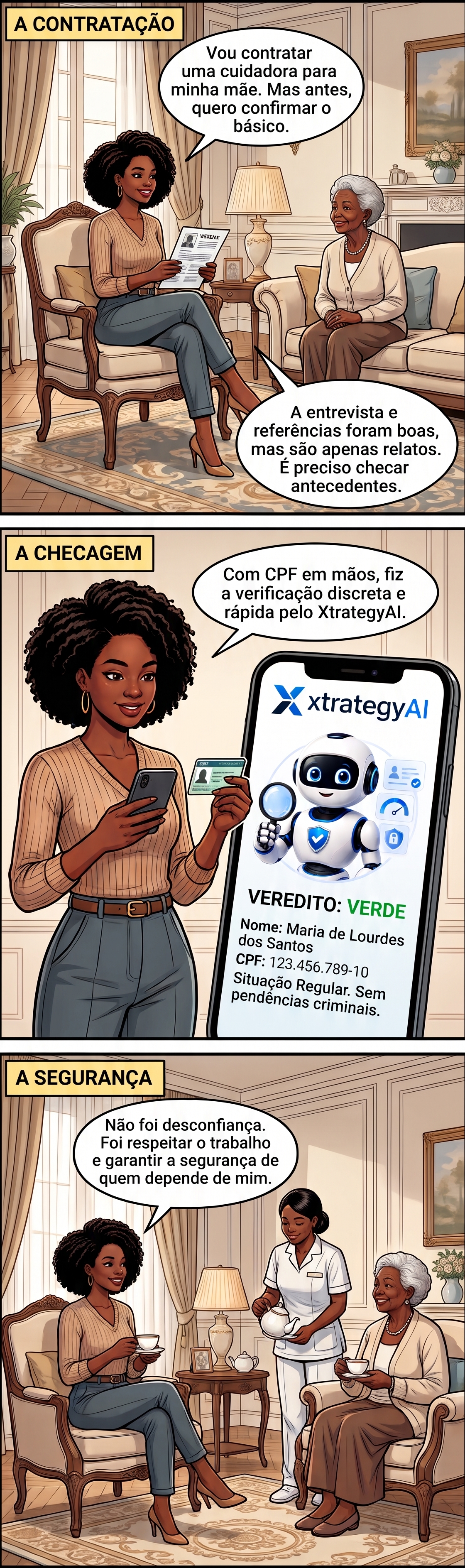 Vou contratar alguém para cuidar de uma criança ou idoso em casa. O que confiro antes?